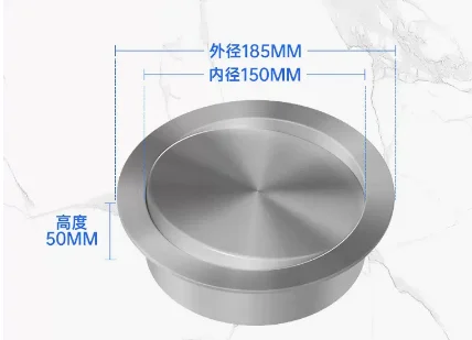 Circular stainless steel countertop embedded trash can lid flip accessories