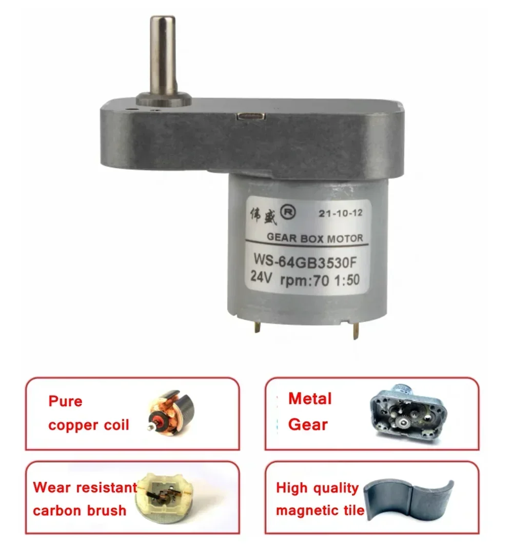 Right Angle DC Deceleration Gear Motor 12V 24V 520/3530 DIY Display Rack With Brush Low-speed Motor