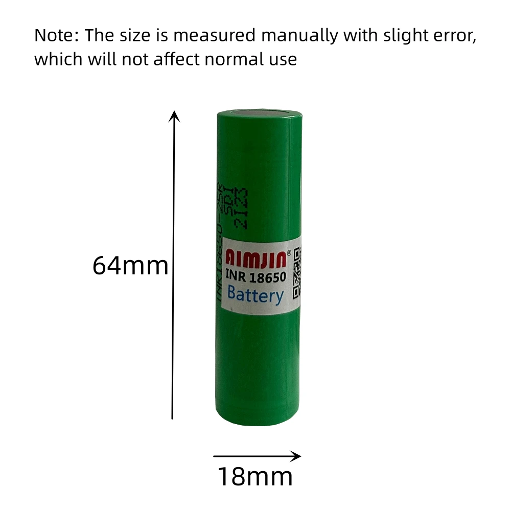 3.6V 2500mAh 6PCS 18650 Battery For Samsung INR 18650 25R Lithium Lon Battery Replacement External Battery