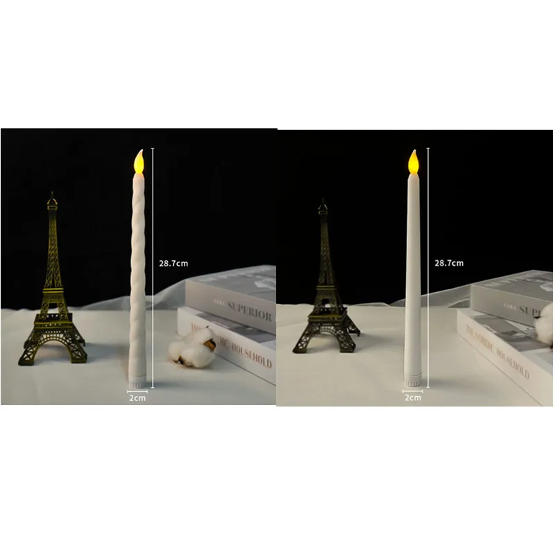 

Piece LED Flameless Taper Dinner Candle Electric Flickering Candle Light for Party Wedding Decor