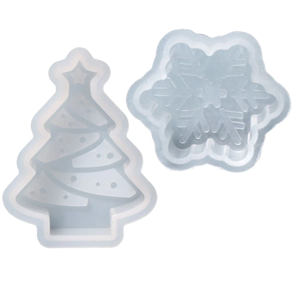 

2 Pcs Christmas Tree C Mold Silicone for Making Wax Fragrance Flexible DIY H made Soap C Molds Practical Sealing Hardware