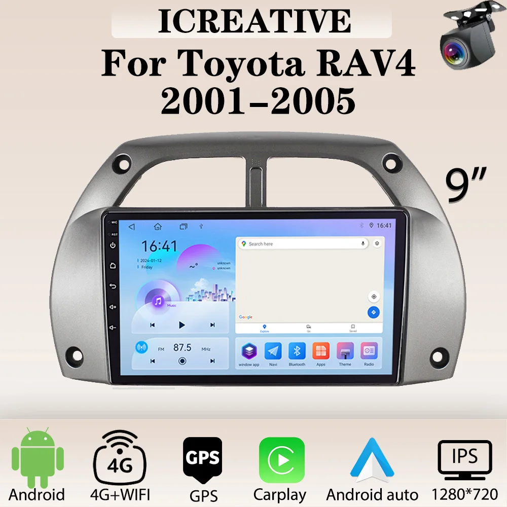 

Android Car Radio for Toyota RAV4 2001-2005 Wireless Carplay Multimedia Player 2Din Stereo Autoaudio Head Unit HD Navigation GPS