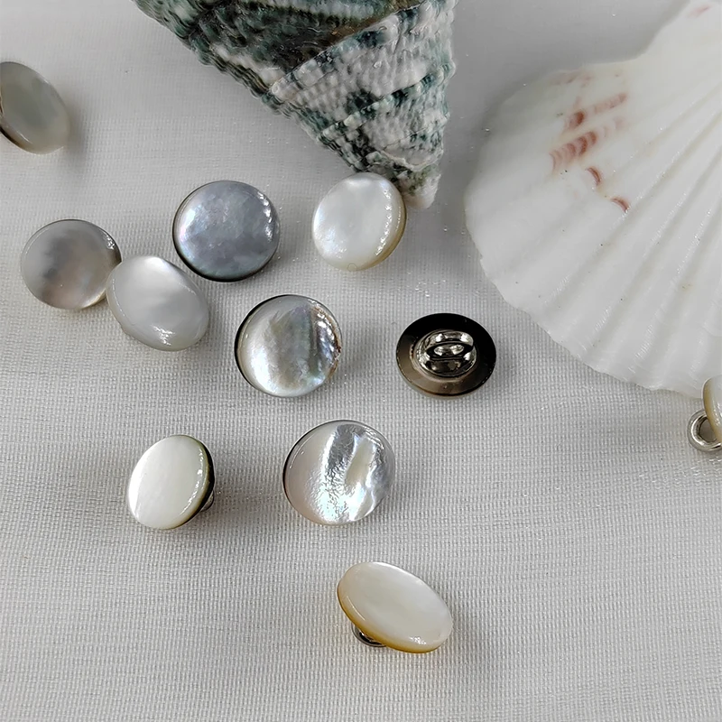 9mm 11 mm Natural Shell Shank Buttons Of Clothing Luxury High Quality Decorative Round Button For Women Blouse Sewing Needlework