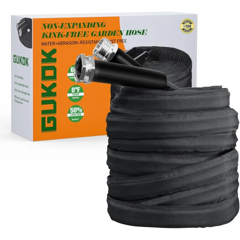 Non-Expanding Garden Hose, Ultra Lightweight, Abrasion Resistant, Flexible, Durable, Kink-Free Garden Hose, RV