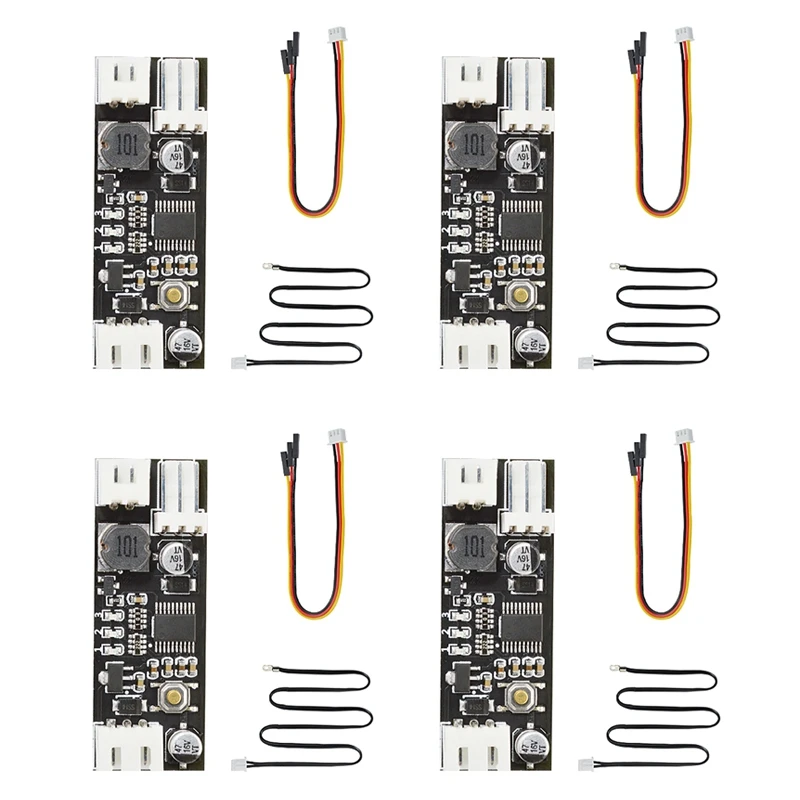 4X Temperature Controller Module Single 12V DC PWM 2-3 Wire Fan Temperature Control Governor Computer Fan