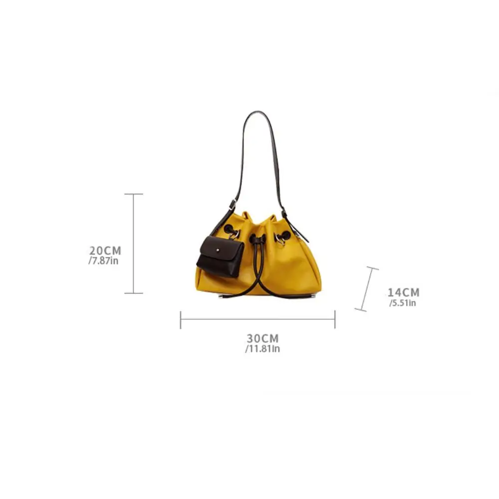 لطيف الكورية نمط الرباط دلو حقيبة يد بلون بولي PU حقيبة كتف يده أسطواني حقيبة كروسبودي عامل المكتب #6