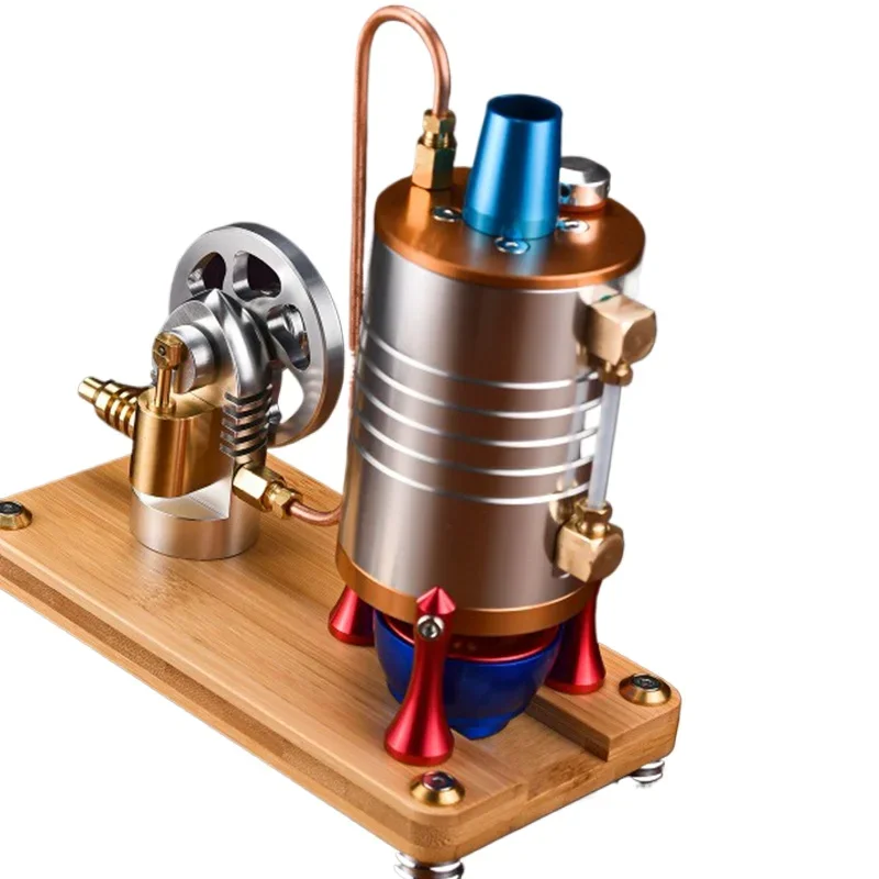 

Startable Steam Engine Model Engine Retro with Heating Boiler Model, CNC Manufacturing Physics Experiment Science Toy