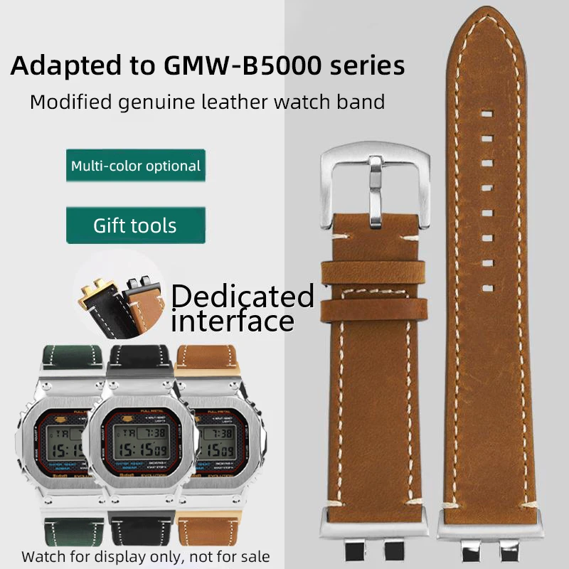 

Leather strap adapter Modified GMW-B5000 for Casio 35th Anniversary G-SHOCK 3459 GMW-B5000 bands replace Bracelet accessories