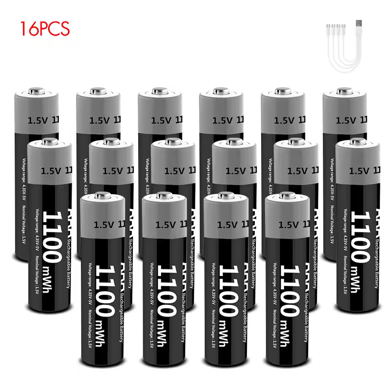 Kuugro Li-ion AAA and AA Rechargeable Batteries USB Lithium-ion 3400mWh 1.5V AA Rechargeable Batteries+1100mWh 1.5V AAA Battery - Image 13