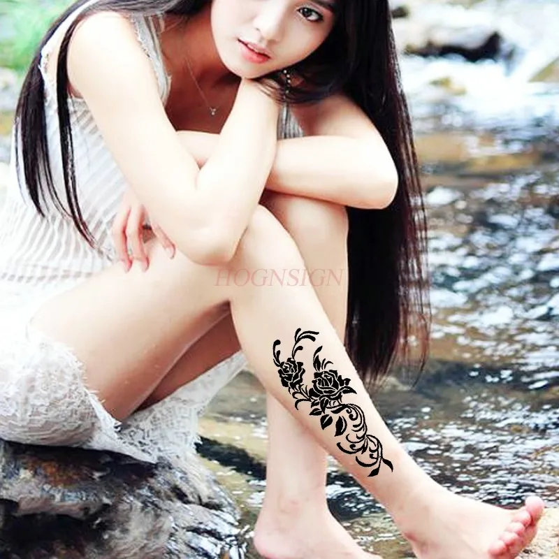 

Thickened and reusable hollow template for calf rose tattoo