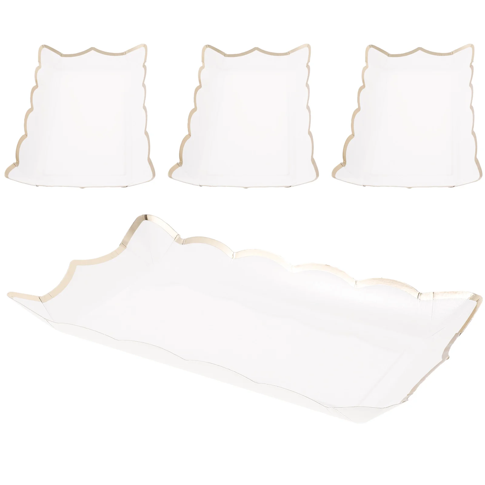 

4 Pcs Paper Lace Plate Food Containers with Lids Tray Decor Plates Cupcake Trays