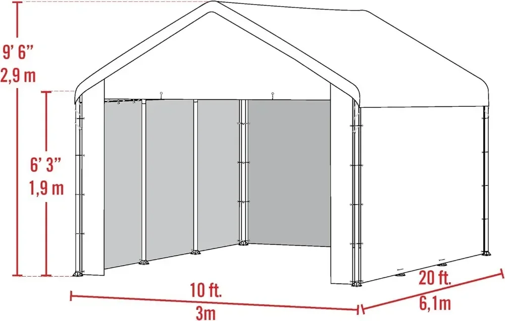 Outdoor MaxAP Canopy Enclosure Kit (Frame and Cover Sold Separately), 10 x 20, White