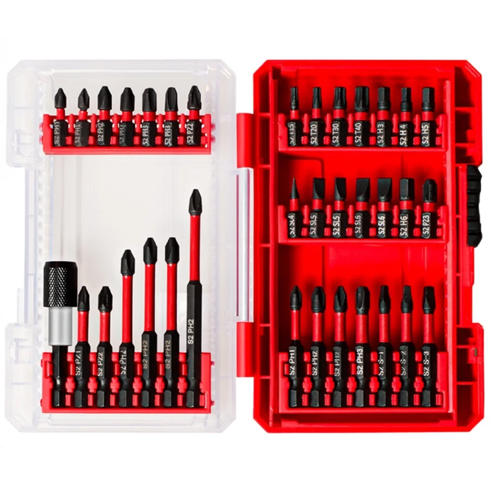 

Magnetic Tips Screwdriver Bit Set Precision Machined Visible Size Markings Impact-ready Design Home DIY Projects