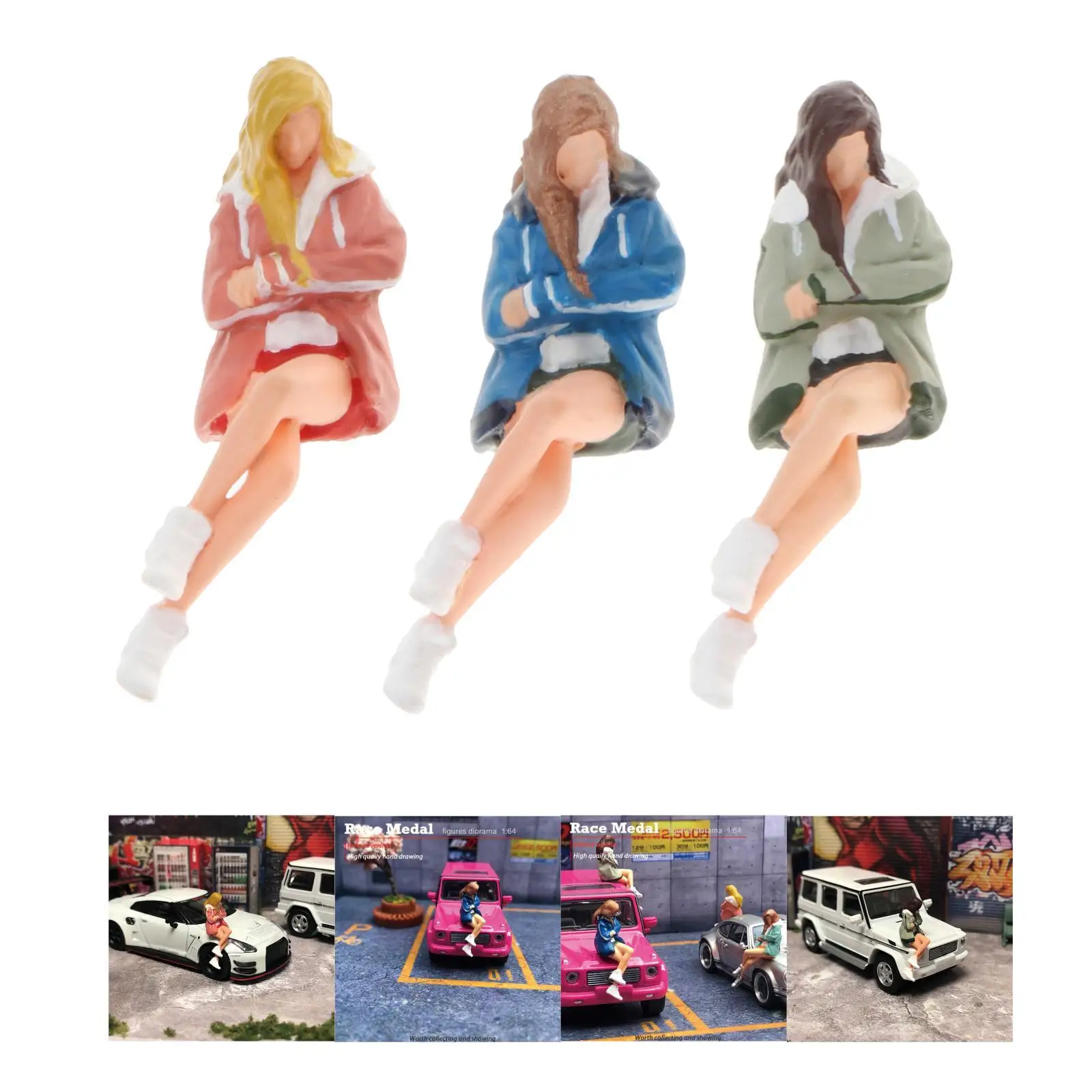 โมเดลคนจิ๋วขนาด 1:64 สำหรับตกแต่งบ้านจำลอง โมเดลบอนไซ ของตกแต่ง โมเดลเด็กผู้หญิงสำหรับตกแต่งฉาก