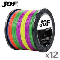 JOF 12 Strands Braided Fishing Line Multifilament 300M 500M 1000M Carp Fishing Japan Pe Line Wire Sea Fishing Accessories 12X