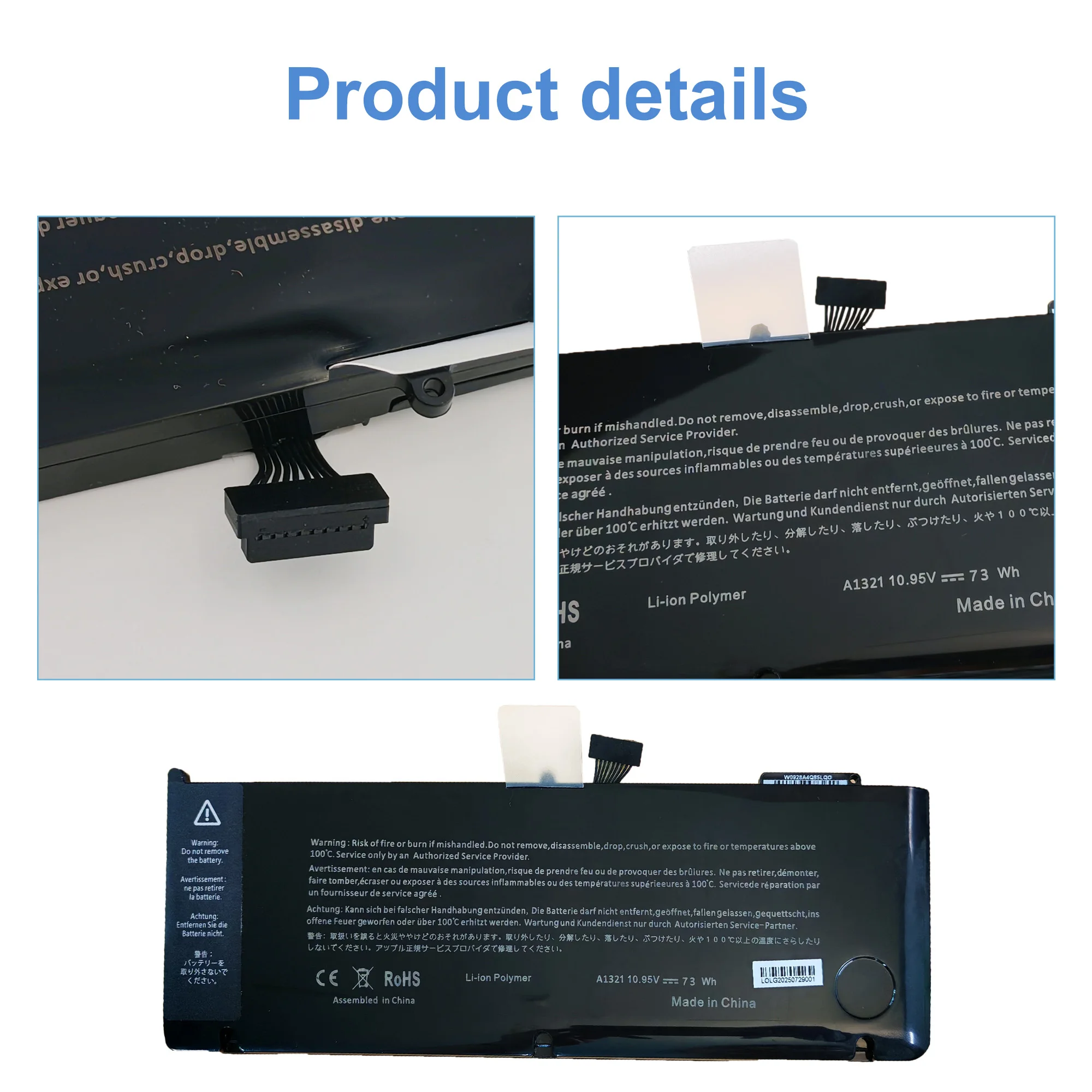 A1321 Battery for APPLE MacBook Pro 15" A1286 2009 2010 020-6380-A MC118LL/A MC372 MC371 MB985 MB986LL/A Fast Delivery
