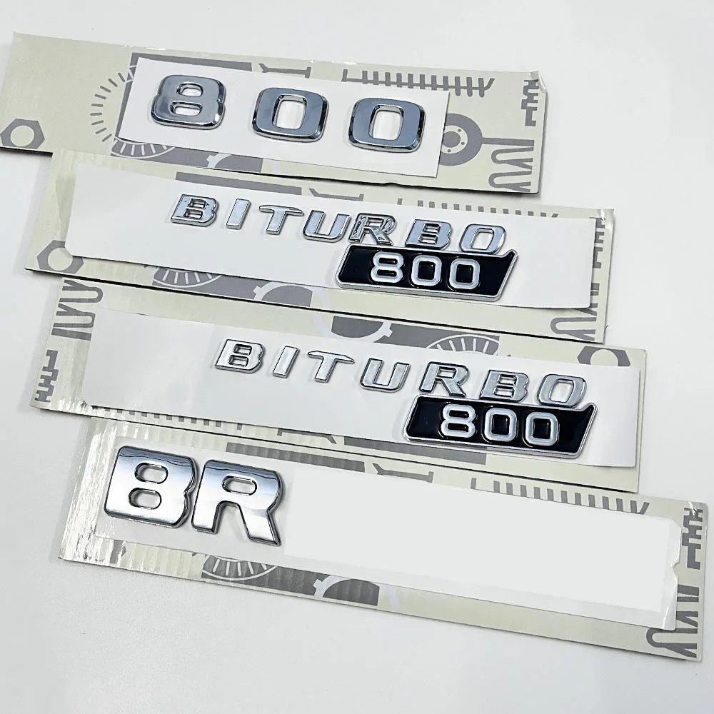 Silber BRABUS 800 BITURBO Embleme Auto Schmücken Abzeichen Schriftzug Aufkleber Zubehör Für Mercedes