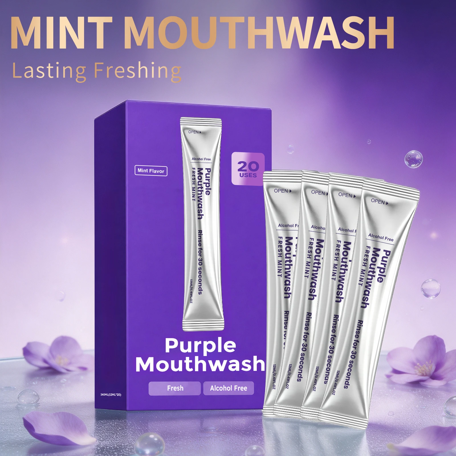 New Mint Mouthwash Individually Wrapped For Bad Breath Treatment Lasting Freshing Teeth Stain Removel Travel Oral Care Mouthwash