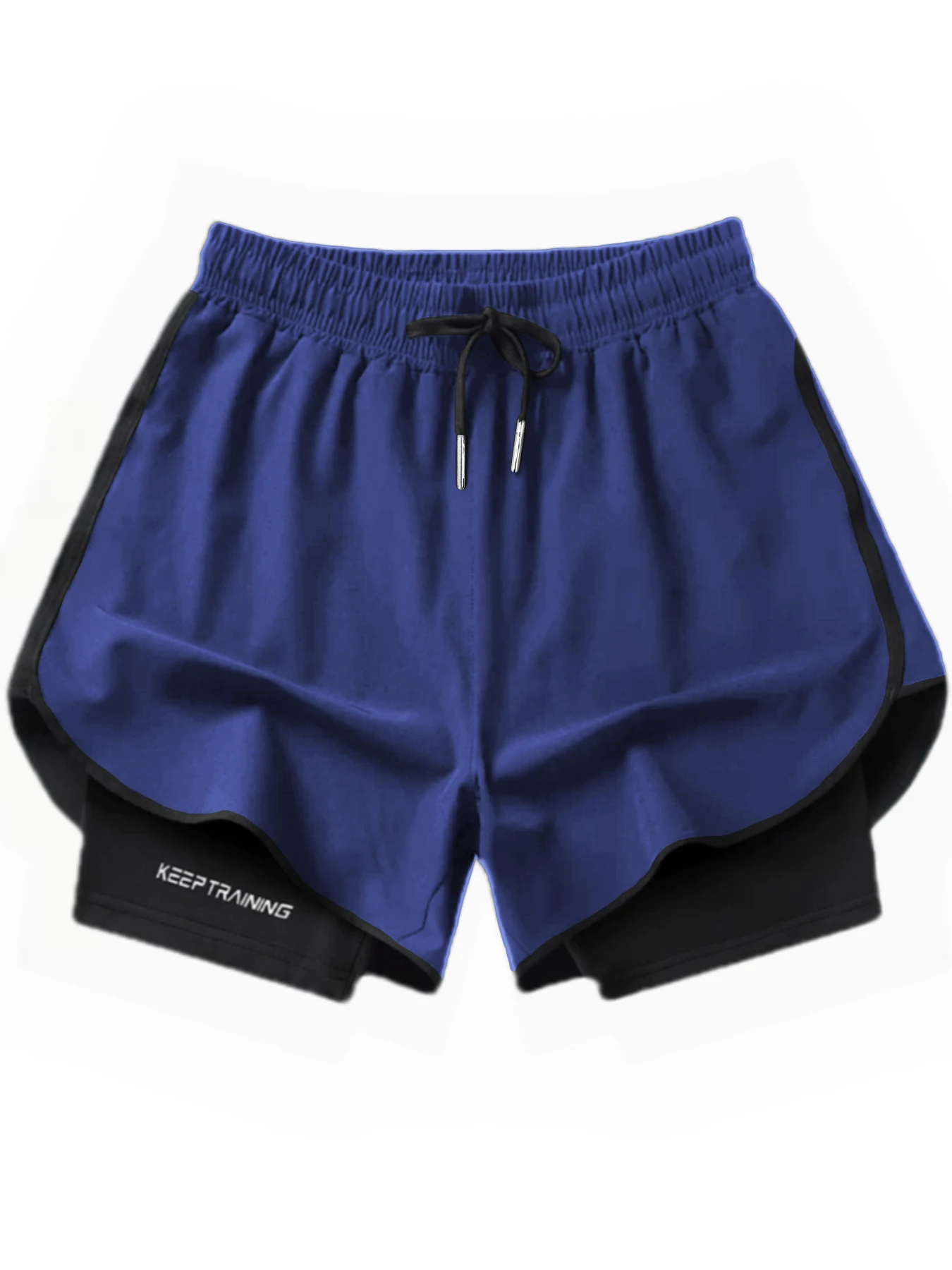 Summer Reflective Letter Shorts Men's Quick-drying Breathable 2-in -1 Running Shorts Built-in Lined Sport Jogging Marathon