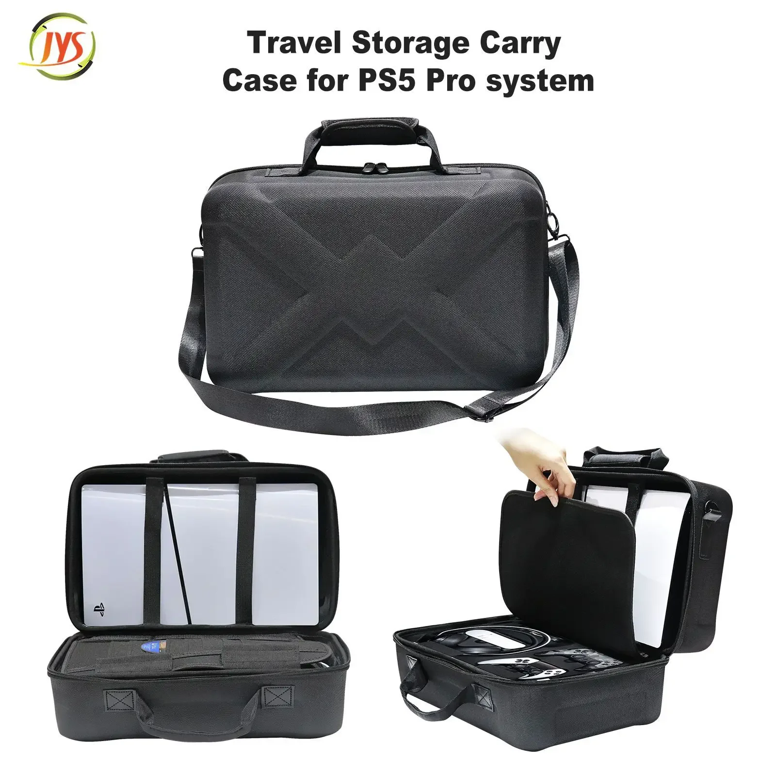 JYS-P5179 Travel Storage Carrying Case Adjustable Shoulder Straps Comfortable Handle Bag for PS5 Pro System for PS5 Slim Console