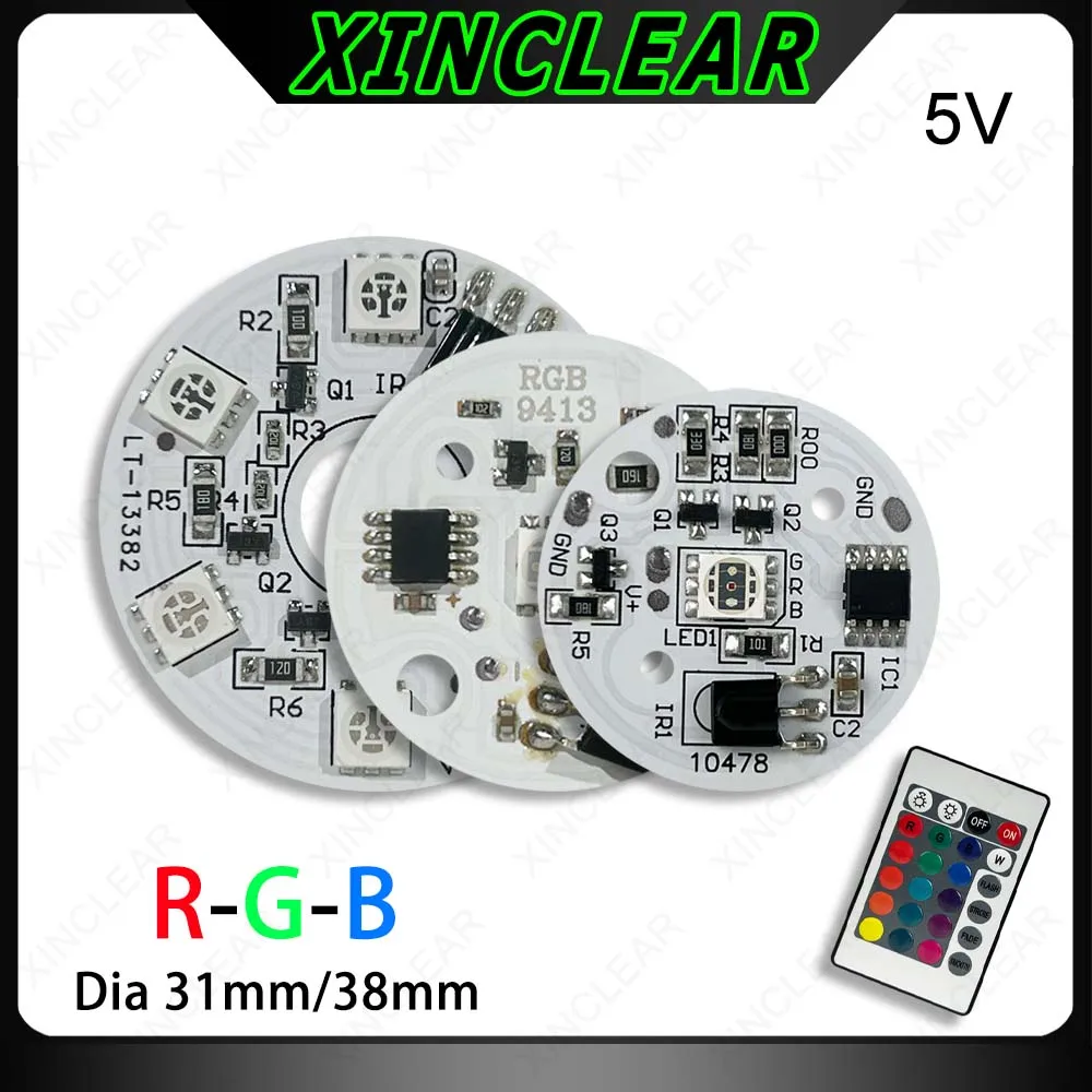 peca 5v painel de luz colorido rgb de baixa tensao alto brilho luz de faia luz do tanque de peixes controle remoto placa de fonte de luz led 31 mm 1 01