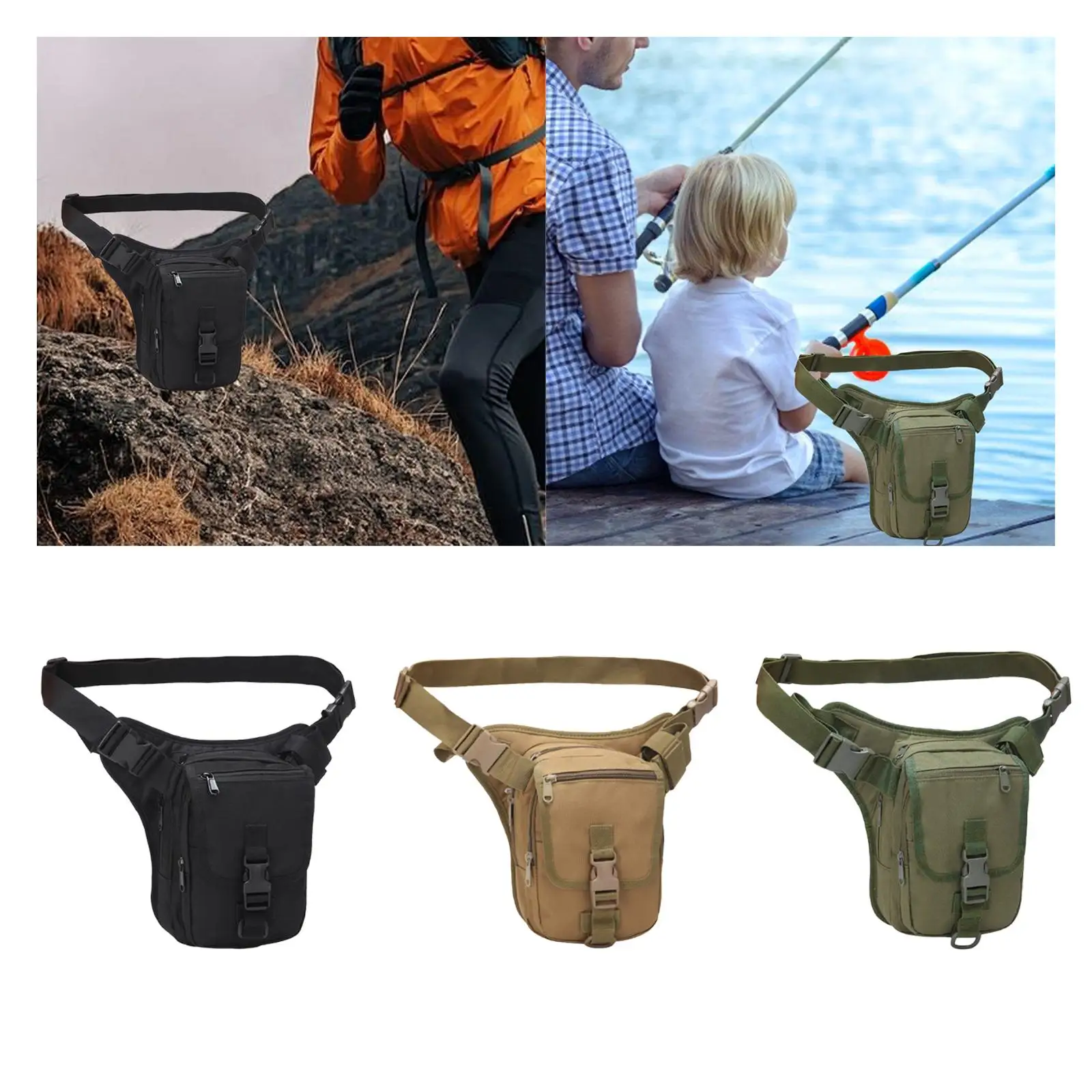 Immagine 6: Borsa da Gamba a Tracolla Unisex, Marsupio Versatile da Coscia per Moto, Ciclismo, Escursionismo e Attività all'Aperto