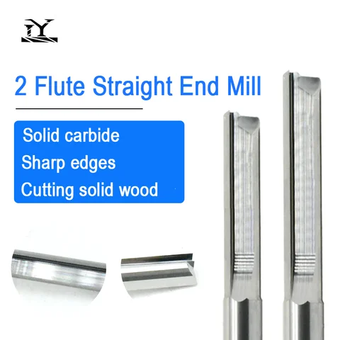 텅스텐 카바이드 목재용 CNC 라우터 비트, PVC MDF 밀링 커터 도구, 2 플루트 스트레이트 슬롯 엔드 밀, 3.175mm, 4mm, 5mm, 6mm 생크, 5 개