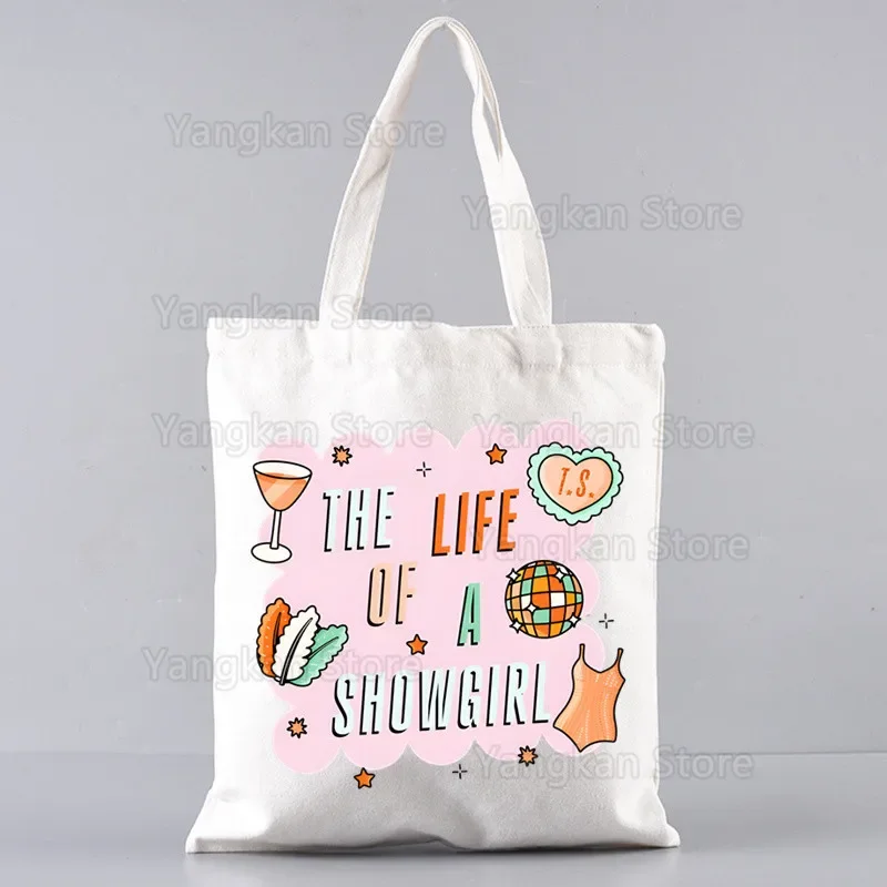 The Life of A Showgirl Handbags Custom Canvas Tote Bag Print Daily Use Reusable Travel Casual Shopping Bag