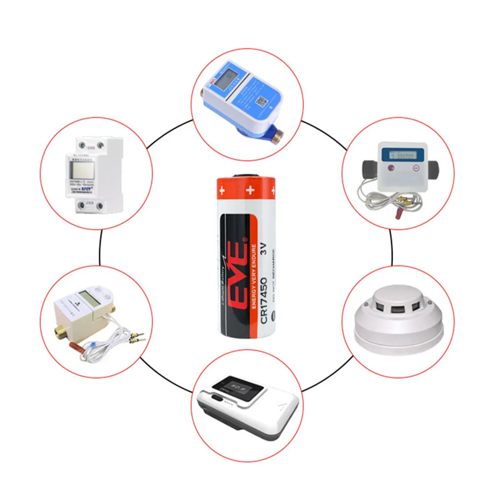 3V CR17450 Lithium Battery For Compass,Directional Indicator,Smoke Sensor,Water Meter,Access Control,GPS Locator,PLC Equipment view 5