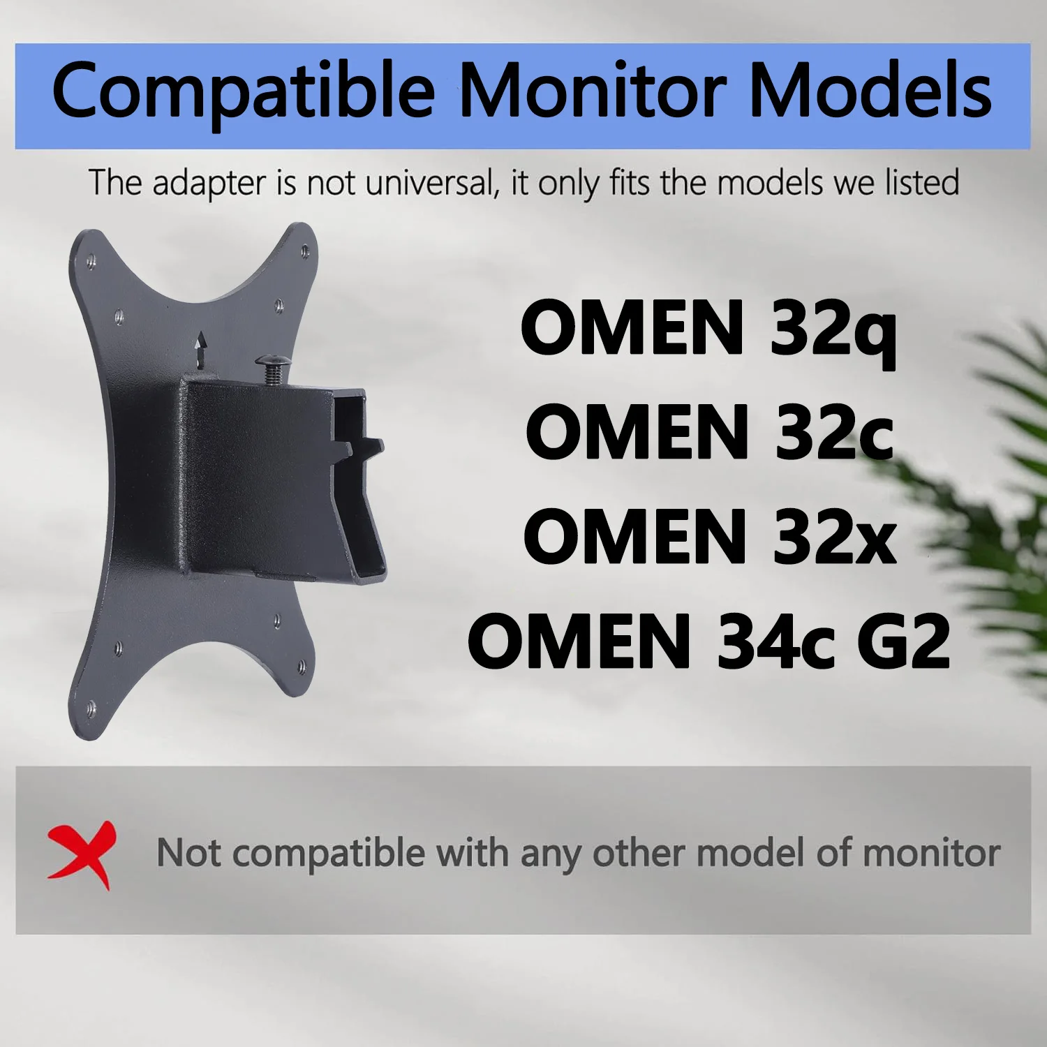 Nuevo Soporte de Pared para Monitores HP OMEN OMEN 32q 32c 32x 34c G2, Adaptador VESA de 75x75 y 100x100 para Brazo Robótico
