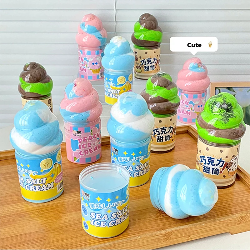 Lustige Eis Farbige Ton Spielzeug Erwachsene Kinder DIY Squeeze Stress Relief Spielzeug Geburtstag Geschenk Spielzeug Plastilin Modellierung Ton Spielzeug
