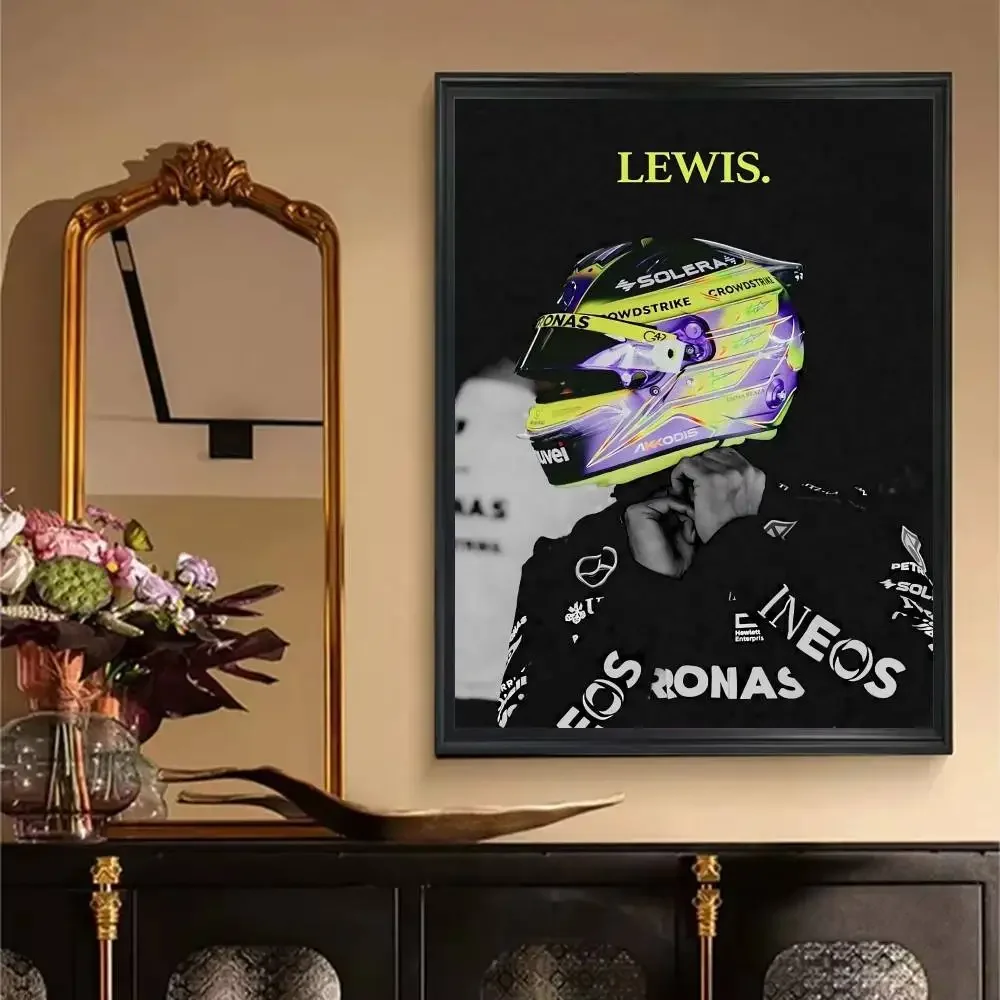 غرفة نوم مكتب ديكور المنزل حائط لوح رسم ديكور F1 L-Lewis هاميلتون الجدار ملصق فني غرفة المعيشة بار مقهى #6