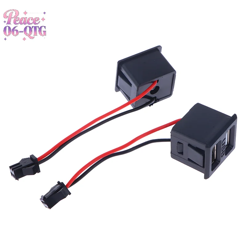 1Pc Double Layer USB Female Base Type-c Socket Female USB Lamp Charging Socket Power Socket with Cable Connector