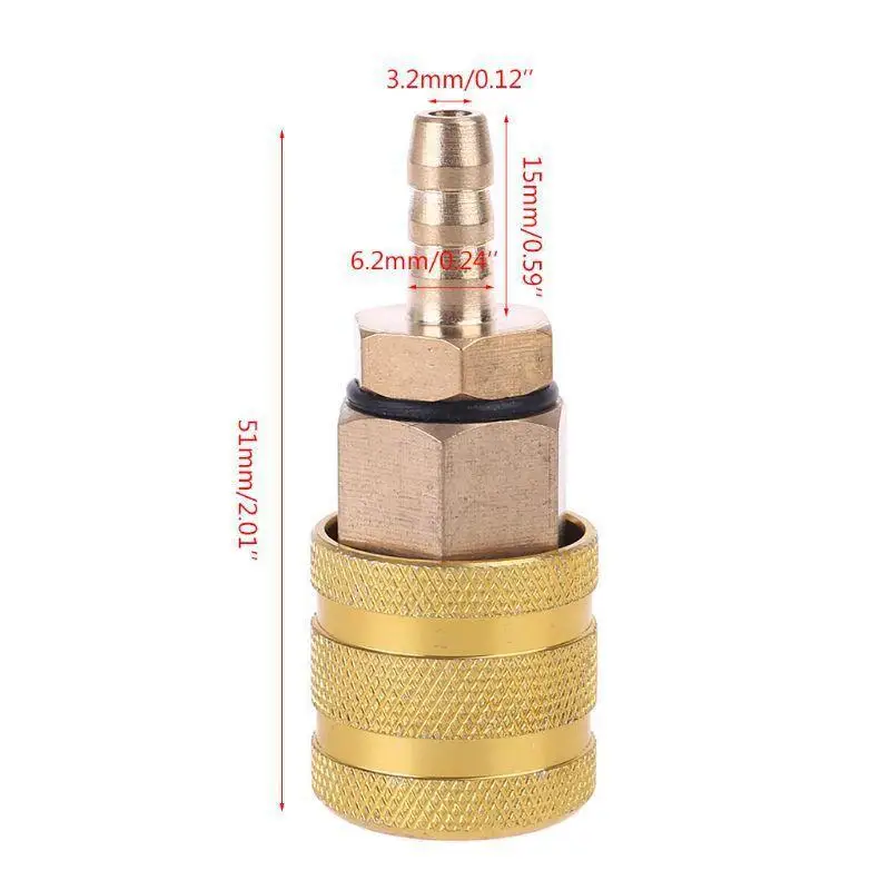 Hardware Coupler and Plug 8mm 65MM Solid Brass Quick Connect Air Fittings 14 NPT Thickened Copper Inflatable Join