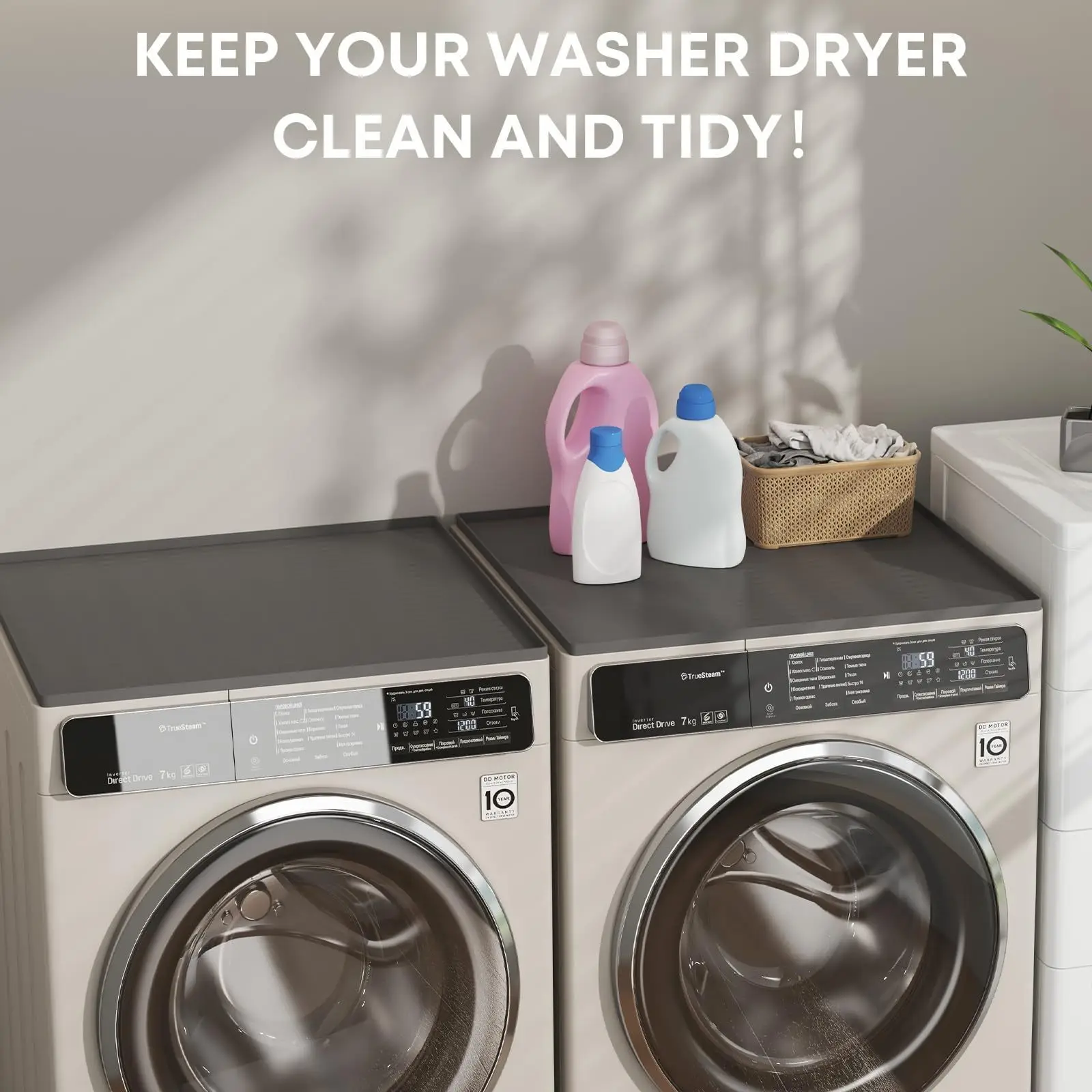 1 Pcs Dryer Cover Silicone Dryer Top Protector Anti-slip Waterproof Protective Cover for  for Washing Machin and Kitchen