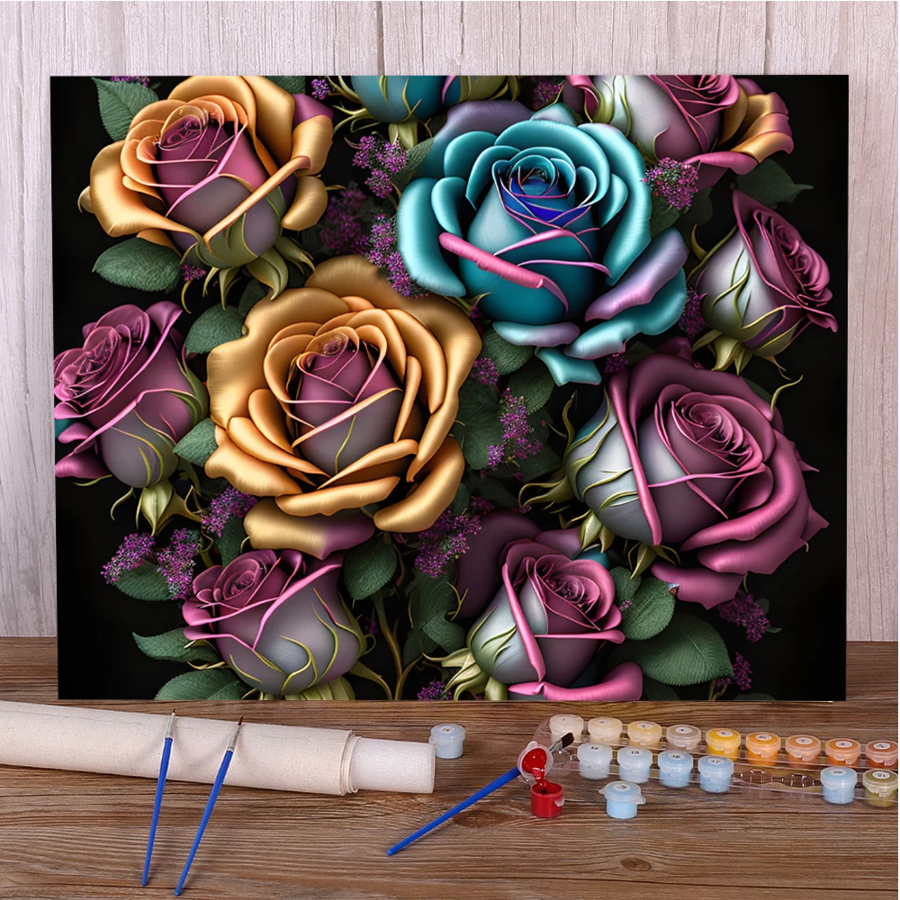 Flower Rose Paint Number Paintings Diamond Painting On Clearance Arts And Crafts For Adults Bedroom Decoration Child's Gift HOT