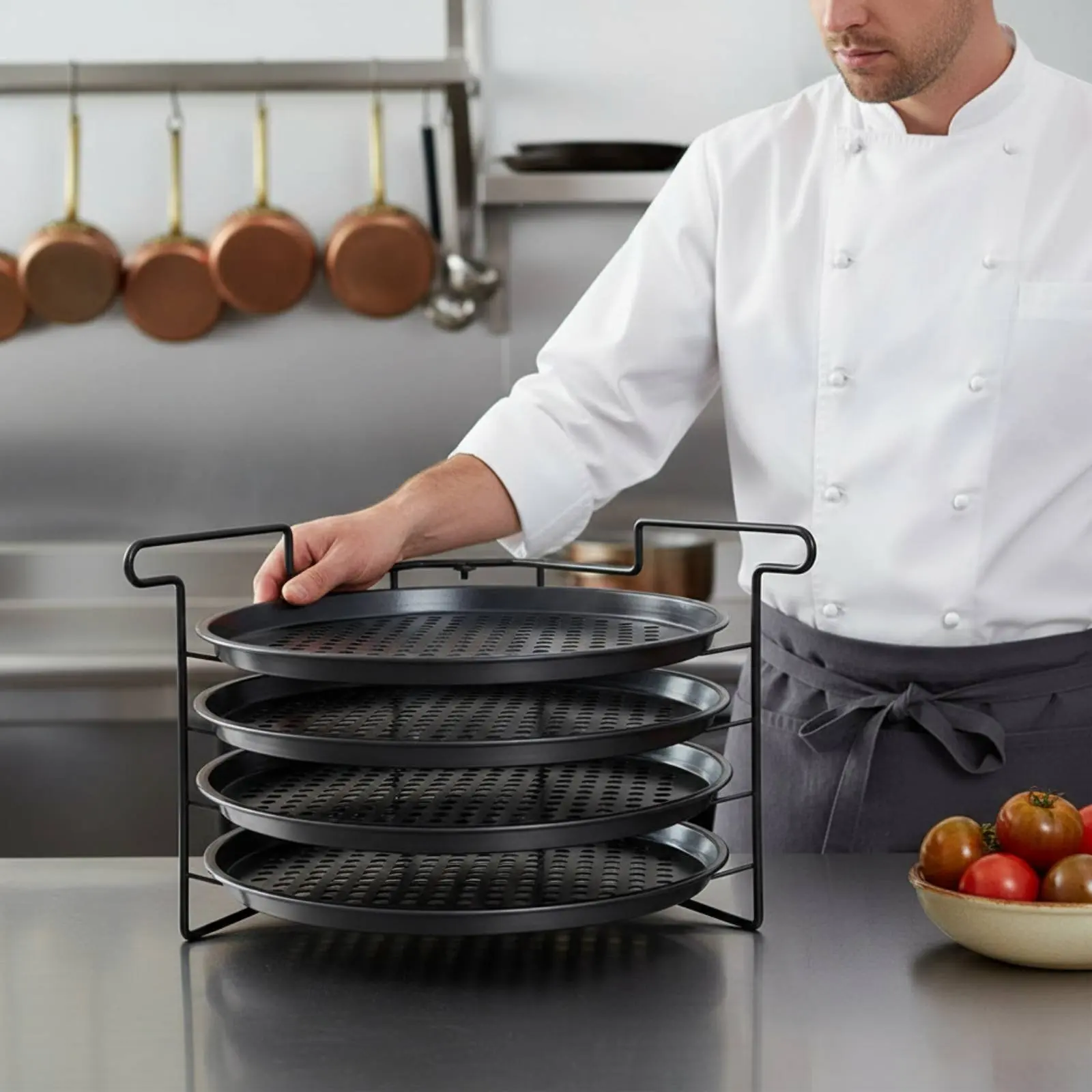 Hot Pot Ingredient Holder Easy to Clean Multi-Tier Dish Rack 3-Tier Food Rack Long-Lasting Kitchen Organizer Non-Stick Coating