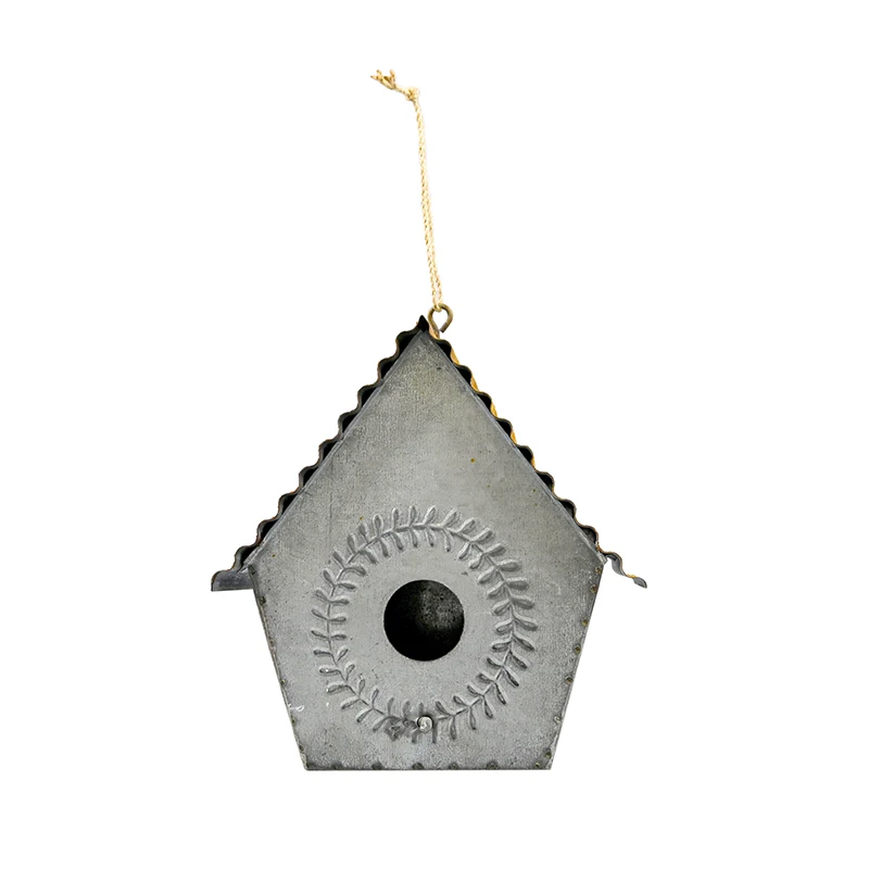 Metal Bird Houses For Outside Garden Yard Backyard Balcony Pendant Simulation Fence Bird Nest Home Decora