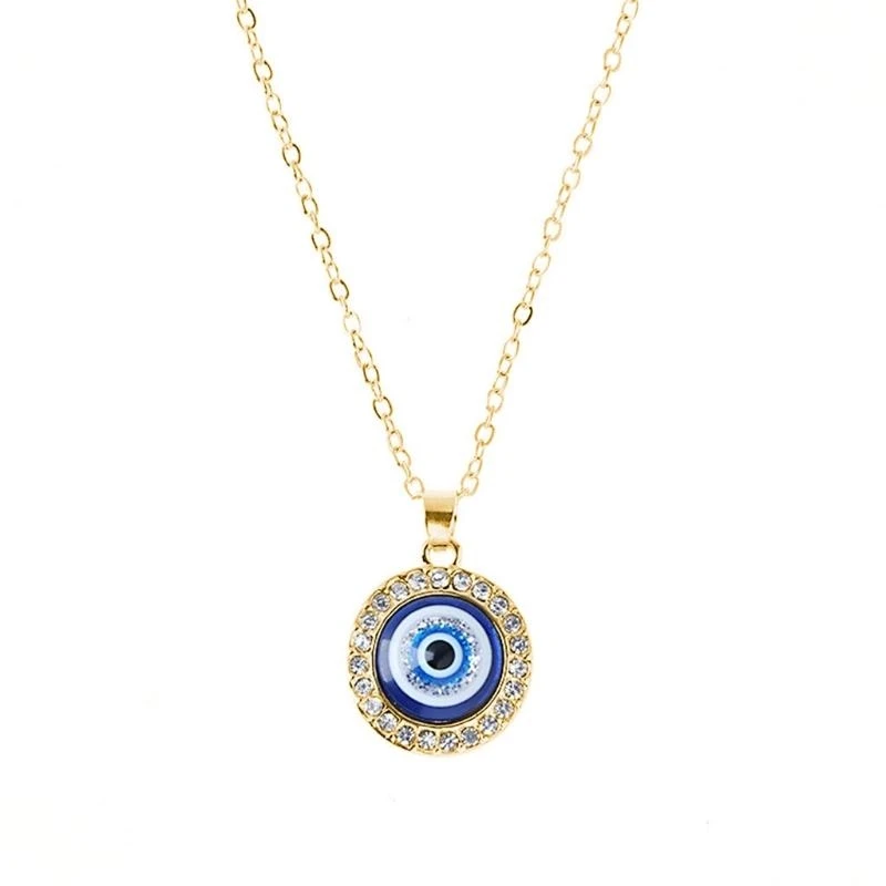 Dot Diamond Lucky Blue Eye Necklace for Evil Eye Pendant Necklace Turkish for Evil Eye for Protection and Blessing for W