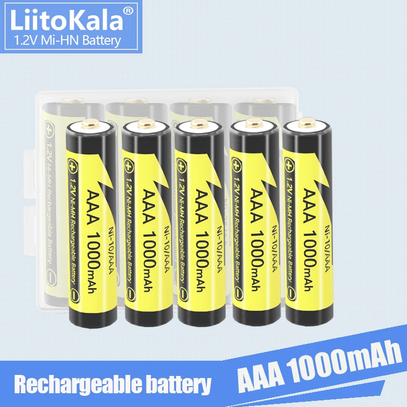 5 sztuk LiitoKala AAA bateria 1.2V Ni-MH akumulatory 1000MAH 3A aaa bateria do latarki z 1PC AAA/uchwyt baterii AA