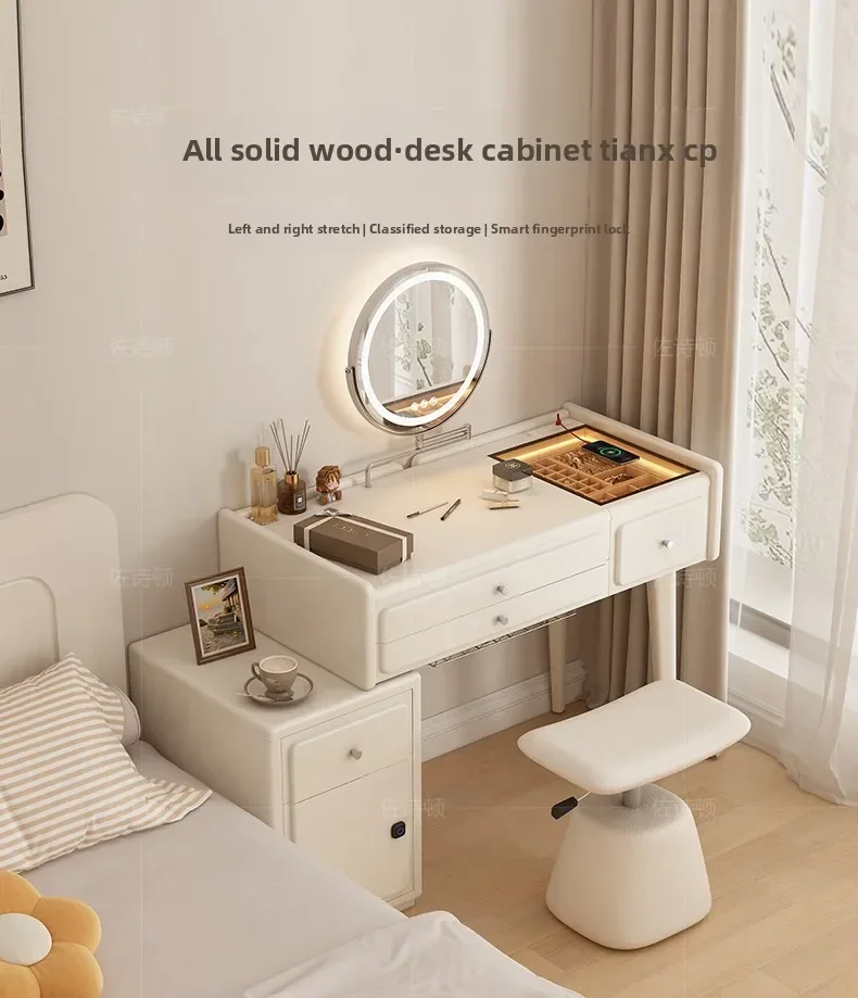 SGF solid wood dresser storage cabinet integrated telescopic light luxury high sense multi-function