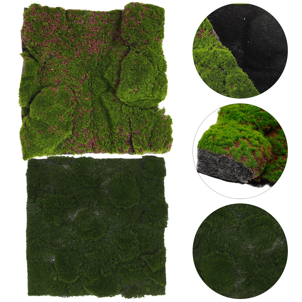 

2 Pcs Simulation Artificial Moss Mat Simulated Lawn Fake Grass Decoration Plastic