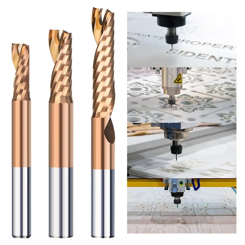 XCAN-Molino de extremo de corte de aluminio, vástago de 4, 6 y 8mm, revestimiento de TiCN de flauta única, CNC, broca de enrutador, cortador de