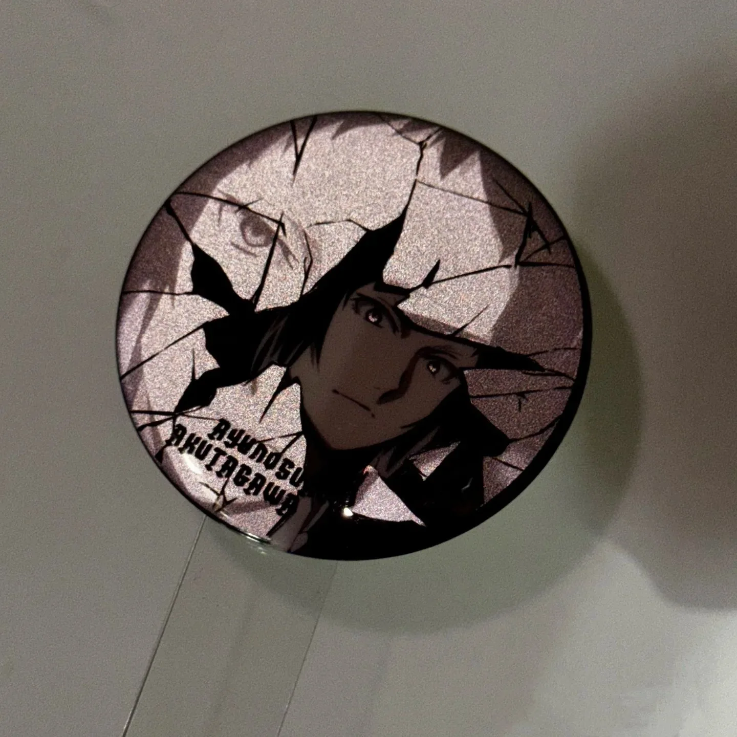Renowned literary figure, wild dog Dun Akutagawa, Ryunosuke Nakahara, stunning beauty, shattered feeling, reflective badge