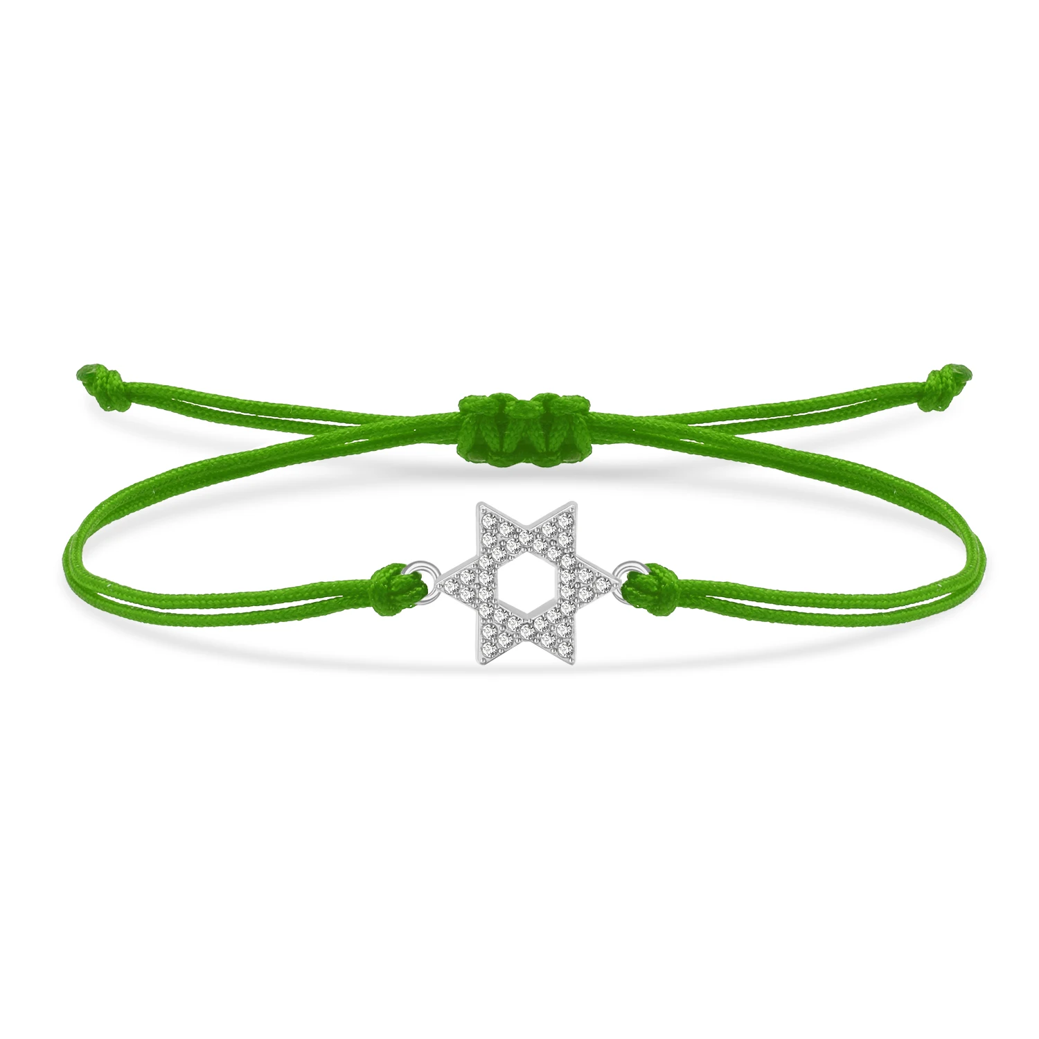 Zinc Alloy Stones Jewish Star Of Davids Lucky Charm Bracelet Women New Fashion Red String Handmade Adjustable Jewelry Present