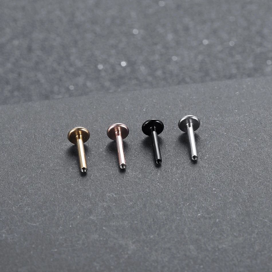 10pcs/lot Steel Labret Lip Parts Piercing 14G 16G Internally Threaded Ear Tragus Replacement Base Bar Lip Piercing Body Jewelry