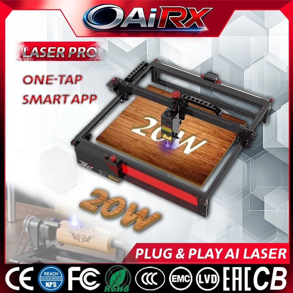 

Многофункциональный портативный лазерный гравировальный станок портального типа TS2-20W/40W с 3D-мотором и насосом, легко собираемый, адаптируемый к различным настольным компьютерам