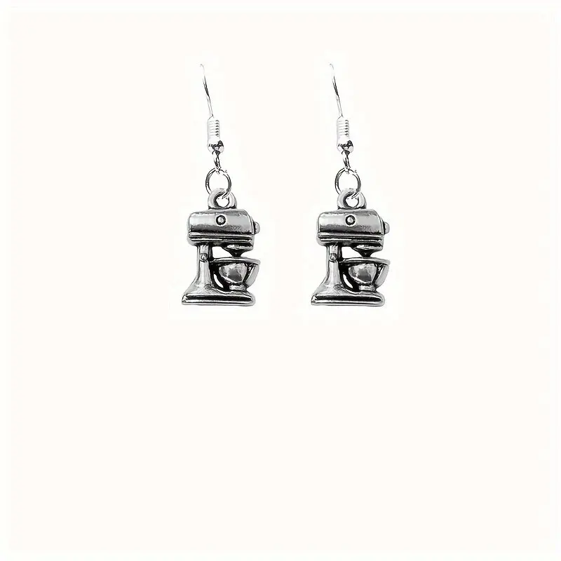 Retro style mini Kitchen tools mixer Coffee maker blender Earrings coffee machine dangle earrings