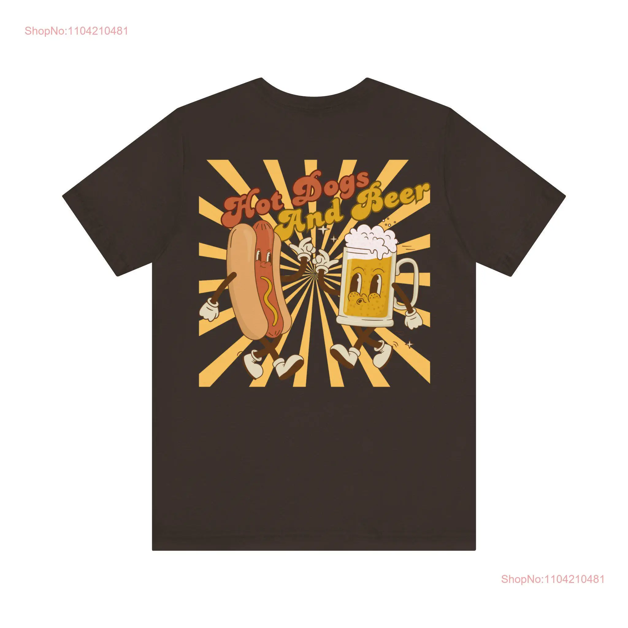 Hot Dogs And Beer T Shirt Baseball Game For Drinker Trendy Oversized Sports Fan Foodies long or short sleeves