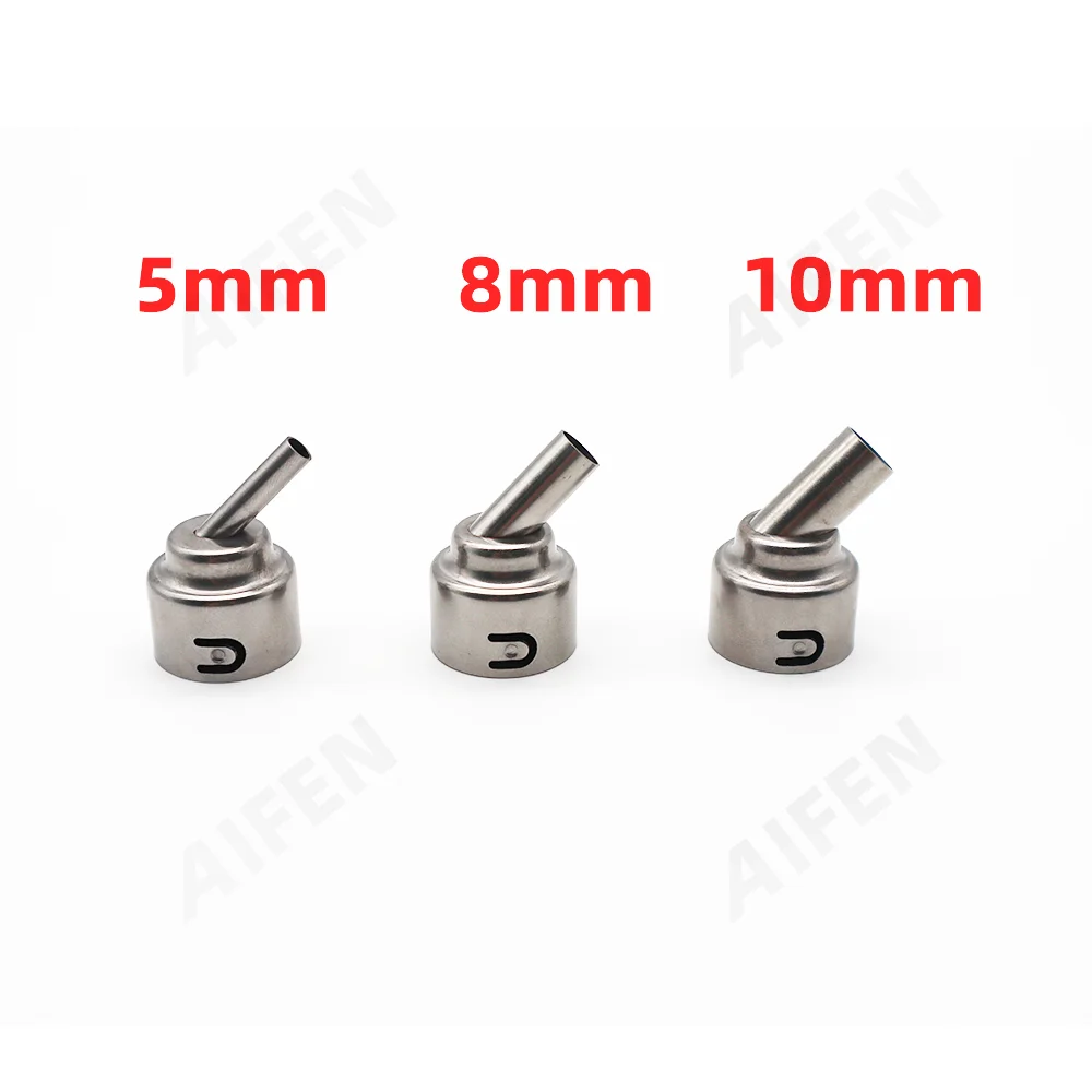SUGON 8650/8630/8610DX-PRO stacja lutownicza na gorące powietrze 45 stopni zakrzywiona dysza 5mm/8mm/10mm wygięta kątowa dysza grzewcza — zdjęcie 5
